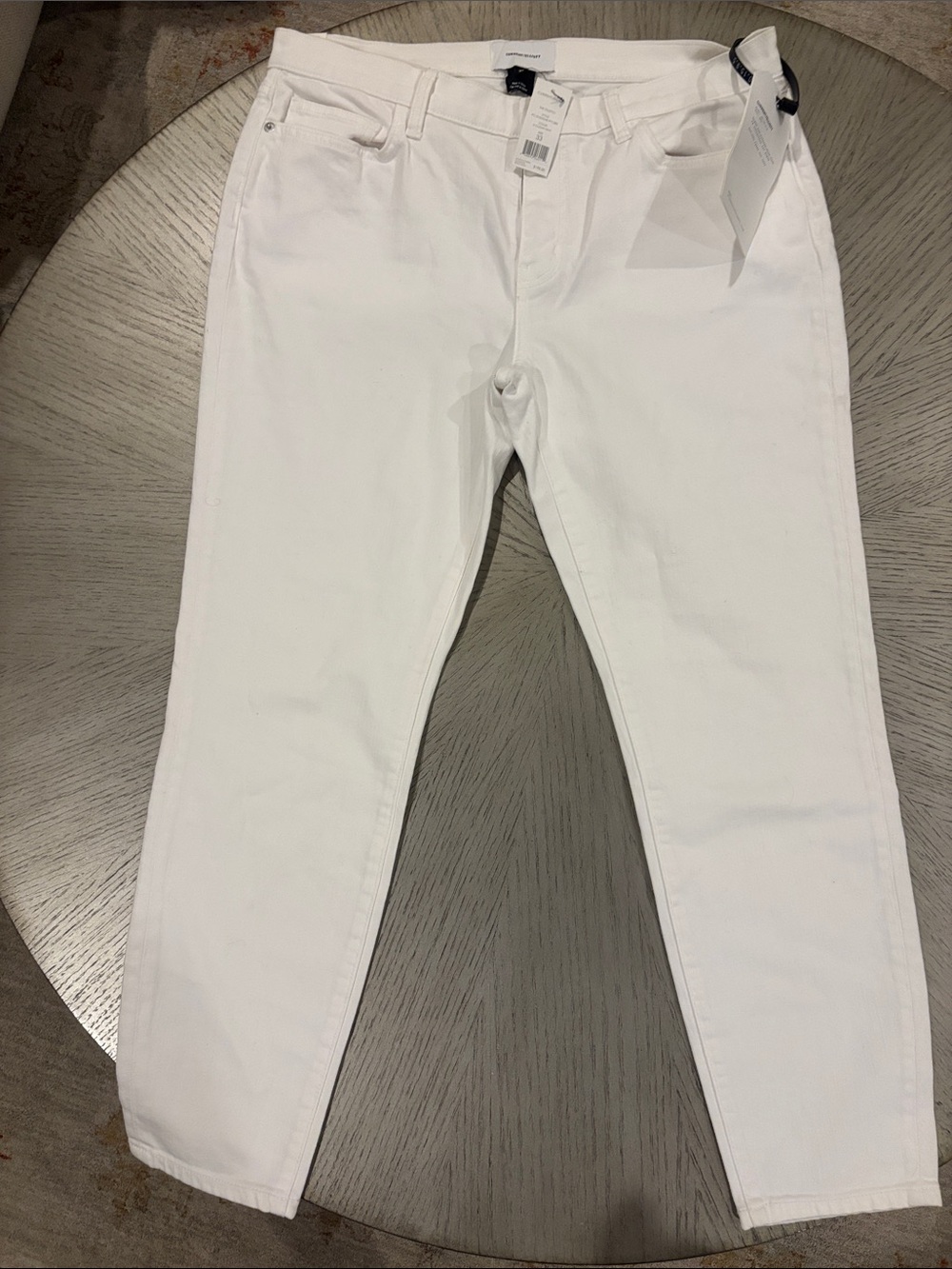 Current/Elliott White Ankle Cropped Jeans